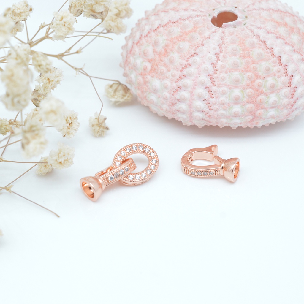 1 Khóa Cài Hình Oval Bằng Đá Zircon Micro Dùng Làm Trang Sức DIY