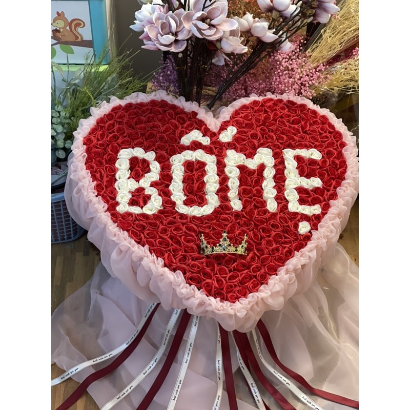 [Ship Hoả Tốc] Bó tim sáp 350bông siêu to làm quà tặng sinh nhật, kỷ niệm. Bền vĩnh cửu.