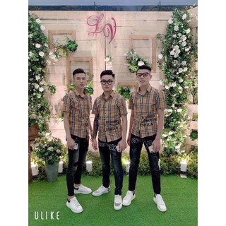 Áo cộc tay sơ mi kẻ bbr hot💥