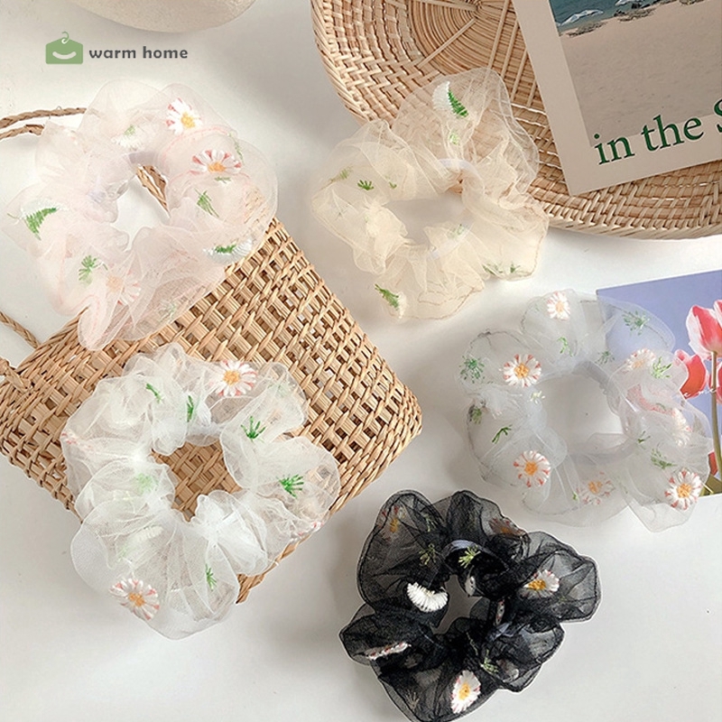 Đồ cột tóc vải in hoa cúc thời trang Hàn Quốc