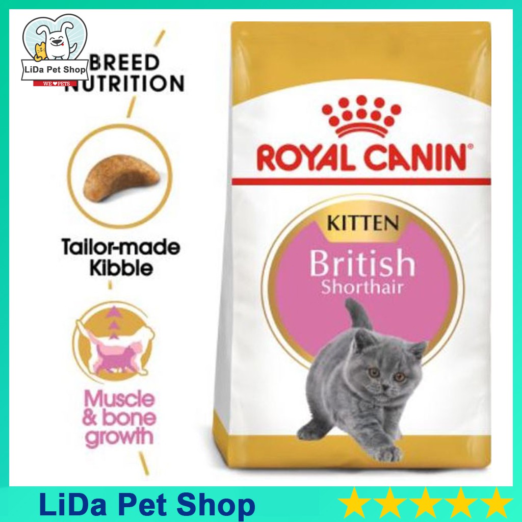 Thức Ăn Hạt Cho Mèo Con Anh Lông Ngắn Royal Canin British Shorthair Kitten Túi 2kg - Lida Pet Shop