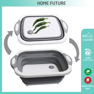 Chậu thau gấp gọn kiêm thớt đa năng 2 in 1 tiện dụng