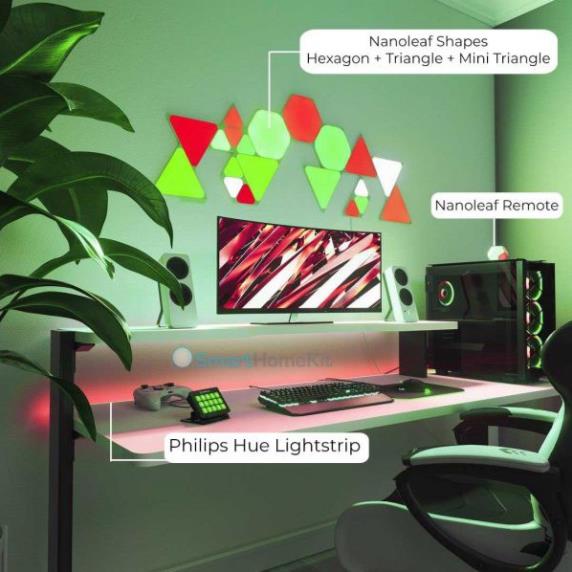 - Bộ đèn giải trí Nanoleaf & Philips Hue - Entertaiment Gaming Room Pack đồng bộ với PC