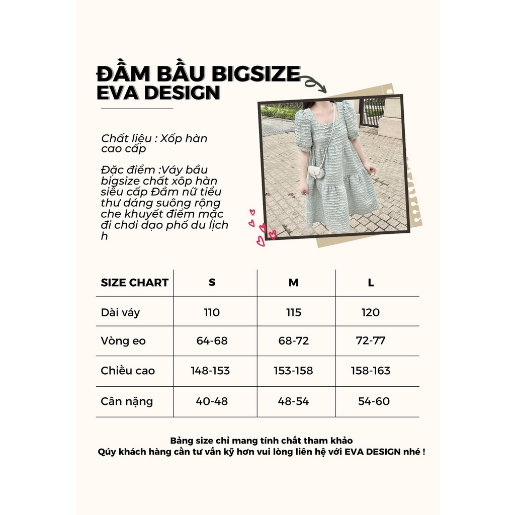Váy bầu bigsize chất xốp hàn siêu cấp Đầm nữ tiểu thư dáng suông rộng che khuyết điểm mặc đi chơi dạo phố du lịch