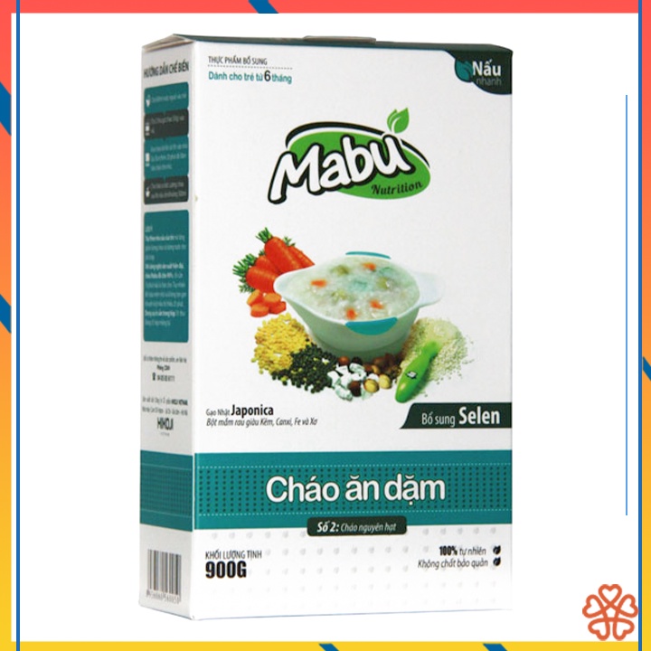 Cháo ăn dặm Mabu số 2 nguyên hạt (900g)