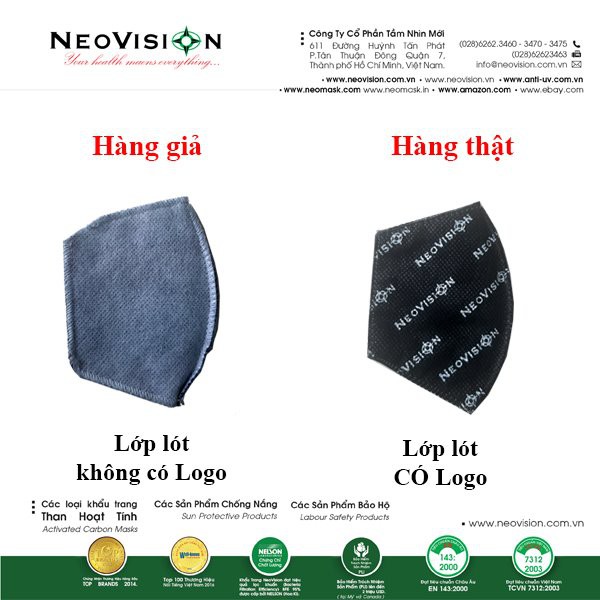 Lọc than hoạt tính NEOMASK khẩu trang VC65 (ACN-VC65)