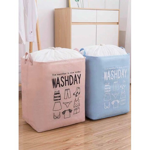 GIỎ VẢI ĐỰNG ĐỒ QUẦN ÁO, CHĂN MÀN WASHDAY CÓ DÂY RÚT VÀ QUAI XÁCh