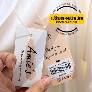 1000 Tag Giấy KÈM DÂY- Tag Treo - Thẻ Bài FREE thiết kế