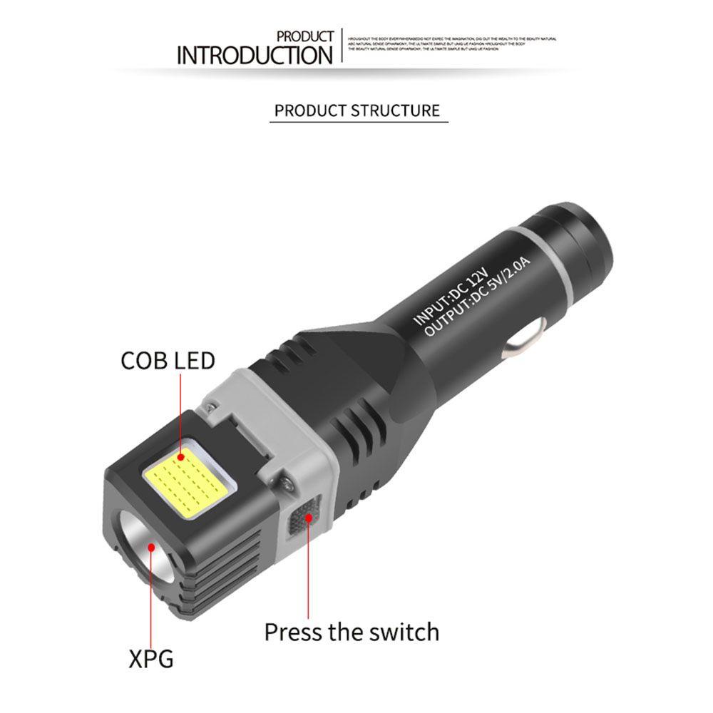 Đèn Pin LED Siêu Sáng XPG + Cob Công Suất Cao Tiện Dụng Cho Xe Hơi