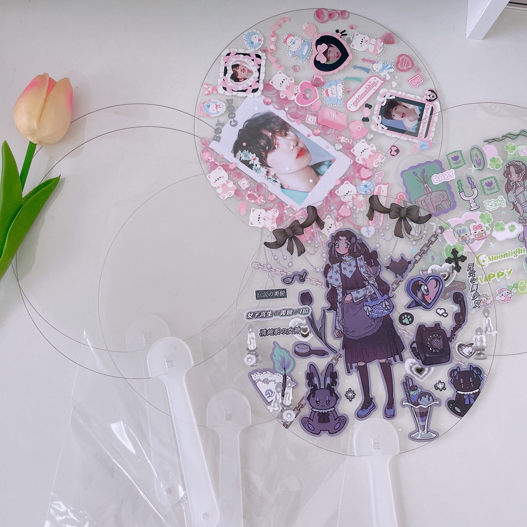 Quạt Trong Suốt Có Seal Dùng Để Trang Trí Có Thể Tháo Rời