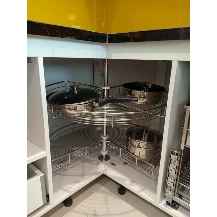 Mâm Xoay Góc 1/2 và 3/4 INOX 304 Tủ Bếp - Bảo Hành Vĩnh Viễn - Có Thợ Lắp Đặt