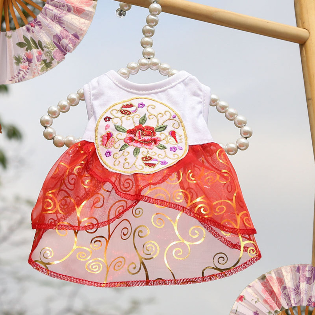 Đầm Thêu Họa Tiết Trung Hoa Cổ Tròn Cho Thú Cưng