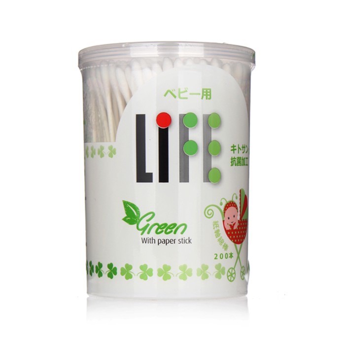 Tăm bông trẻ em LIFE Green (lọ 200 chiếc)