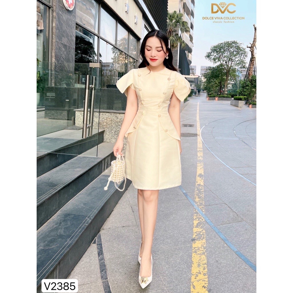 Váy tafta kem đính khuy V2385 - LAMY87