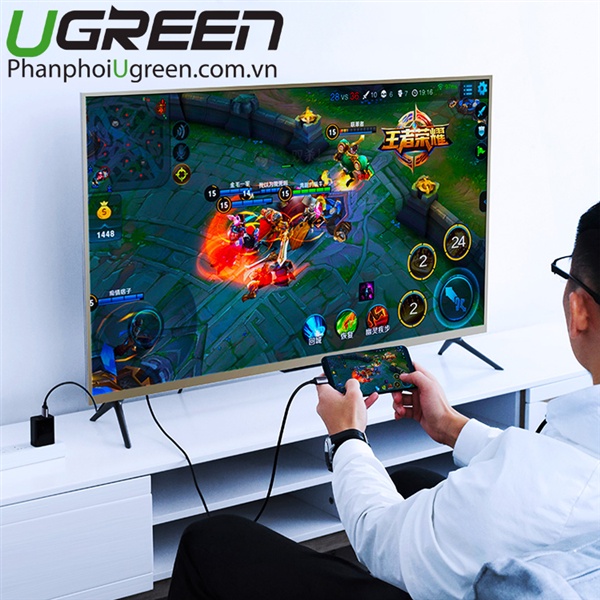 Cáp chuyển USB type C ra HDMI Ugreen 50544 Chính Hãng CM183 (Support 4K@60Hz dài 1,5met)