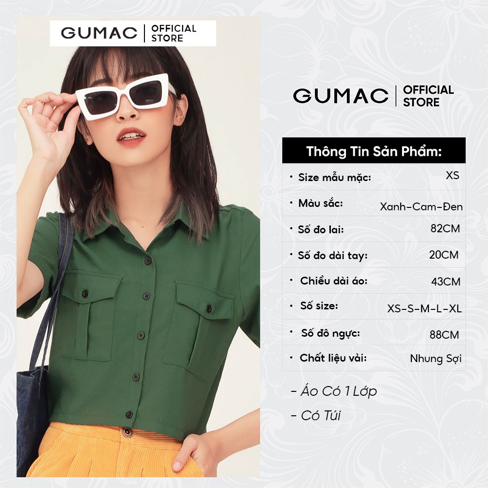 [Mã WABRGU giảm 50k đơn từ 0đ] Áo sơ mi nữ túi hộp GUMAC trẻ trung, cá tính thiết kế độc quyền đủ màu AB367 | BigBuy360 - bigbuy360.vn