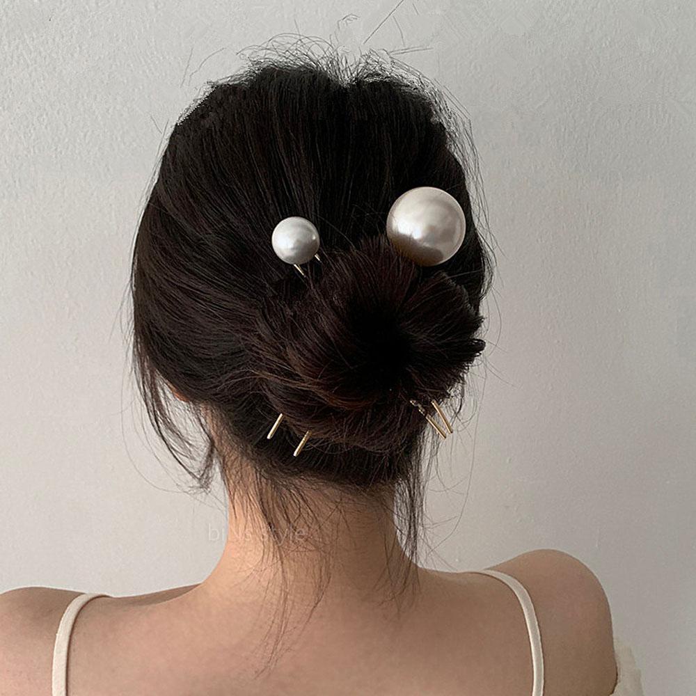 LILYES Trâm Cài Tóc Chữ U Đính Ngọc Trai Thời Trang Cho Cô Dâu