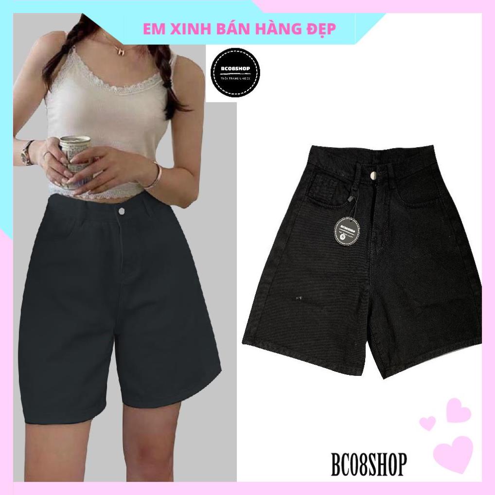 Quần Jean Ngố Ống Rộng Lưng Cao màu Đen Phong cách Ulzzang BC340 | BigBuy360 - bigbuy360.vn