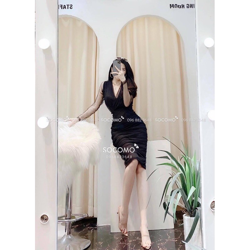 Váy body phối voan sang chảnh, váy công sở