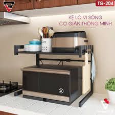 Kệ Để Lò Vi Sóng, Kệ Bếp Đa Năng, Chất Liệu Thép Cao Cấp Chịu Lực 50kg, Có Thể Điều Chỉnh Kích Thước