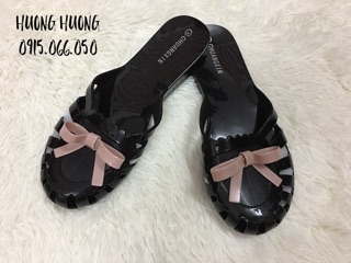 { ORDER} Dép nhựa nữ bít mũi đính nơ