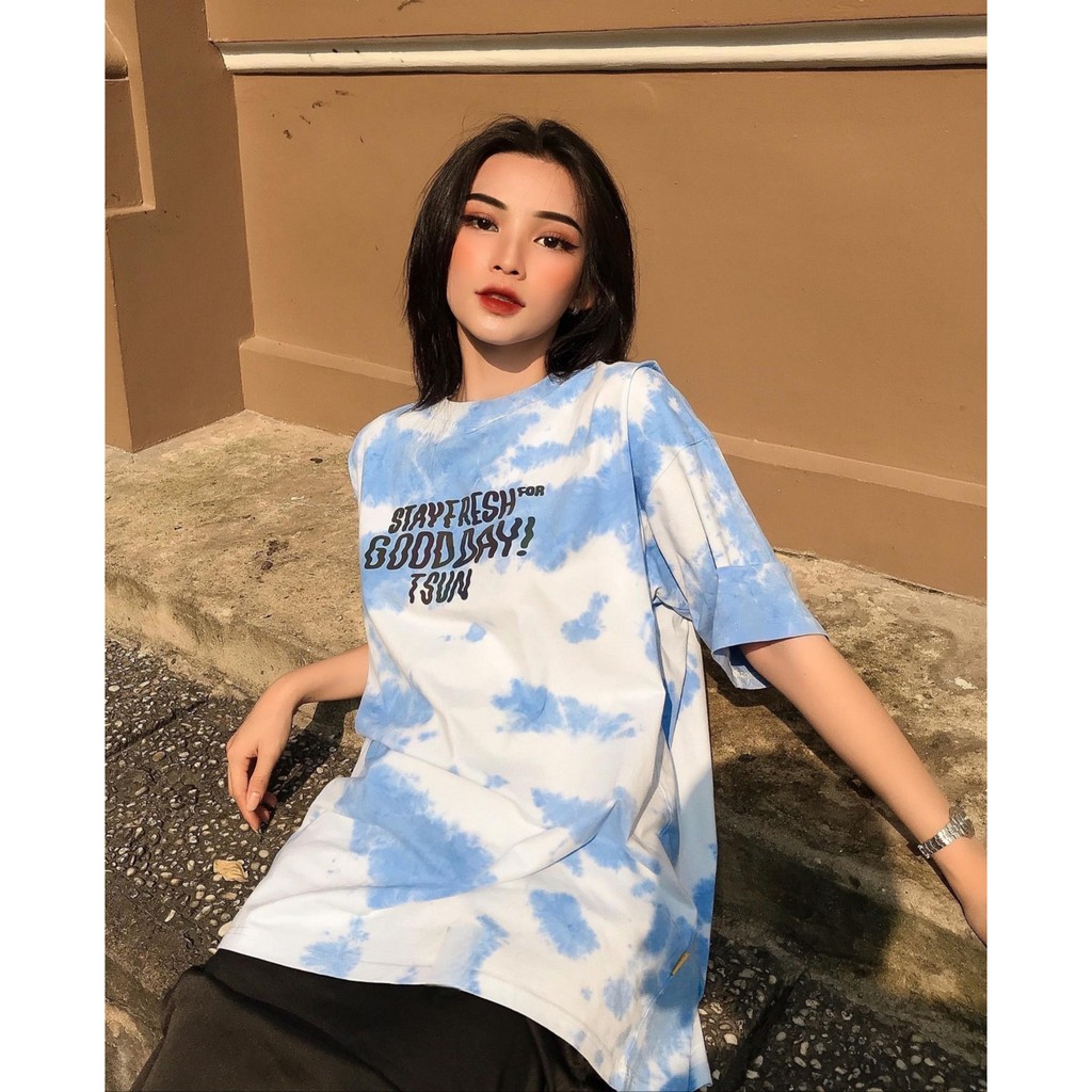 Áo Thun Tay Lỡ Phản Quang Hologram TSUN BLUE LAGOON TIEDYE Unisex