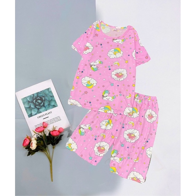 Đồ bộ mặc nhà thun quần lửng hoạt hình dễ thương - nhiều mẫu (20-38)