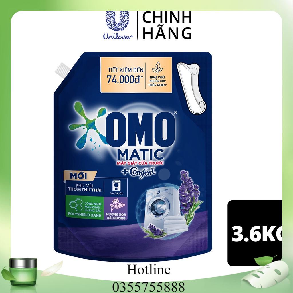 Nước Giặt Cửa Trước OMO Matic Bền Đẹp túi 3.6 kg