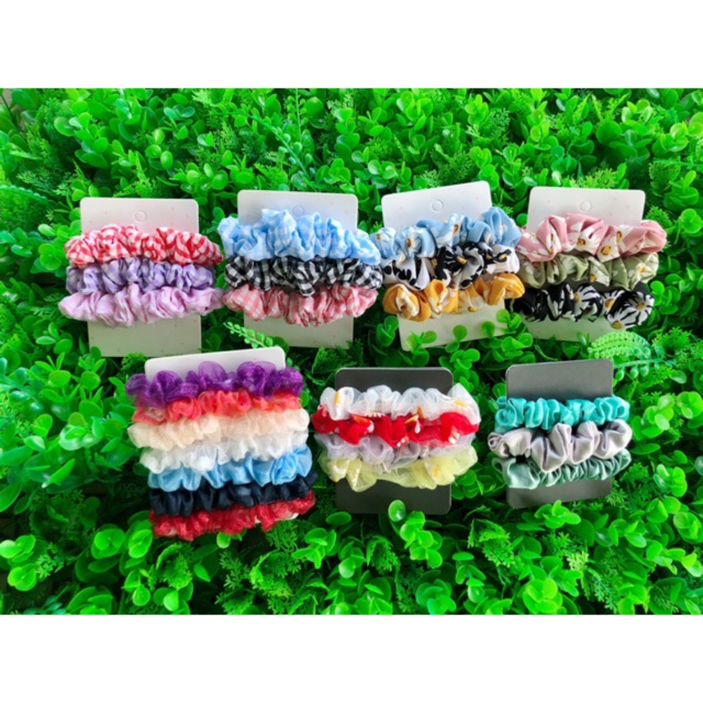 Set 3 cột tóc scrunchies cỡ nhỏ mini