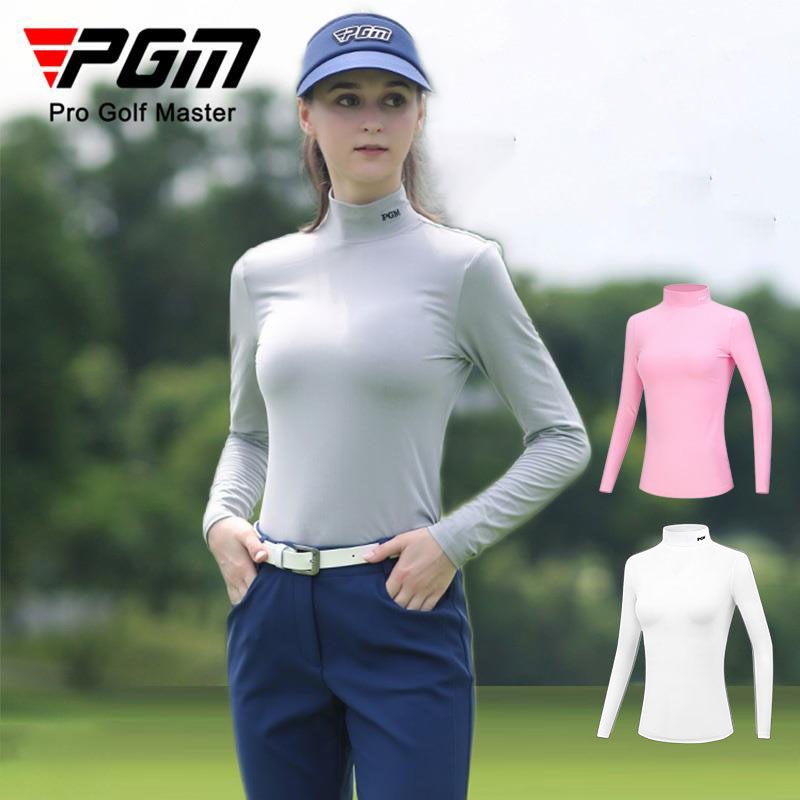 Áo Thun Đánh Golf Tay Dài Cổ Cao Chất Vải Mềm Co Giãn Thời Trang Cho Nữ