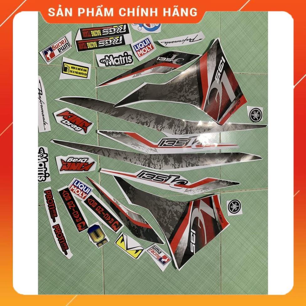 Tem exciter 135 LC v6 đỏ cao cấp - không bay màu