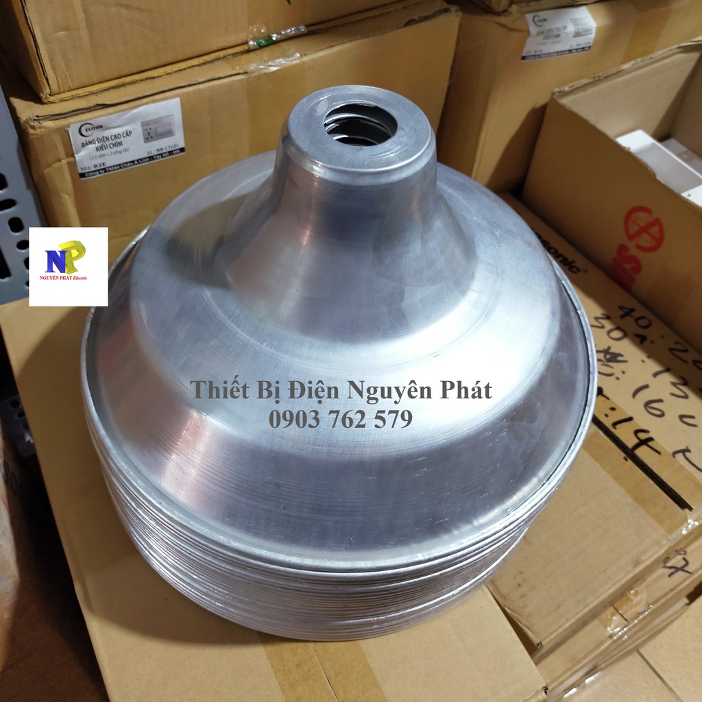Combo 2 Chao Đèn Nhôm Kèm 2 Đuôi Đèn Kín Nước Xám Dây Dài 20cm