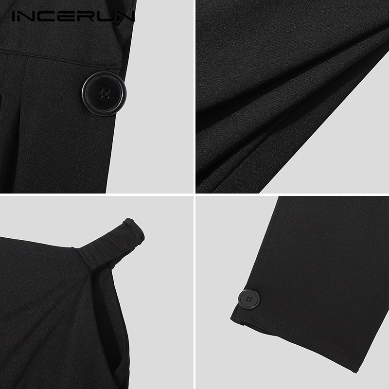 Incerun Quần Baggy Dài Xẻ Tà Bên Hông Cổ Điển 3 Màu Thời Trang Cho Nam