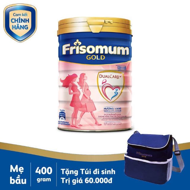 Sữa bột Friso mum lon 400g - tặng kèm 1 túi đi sinh