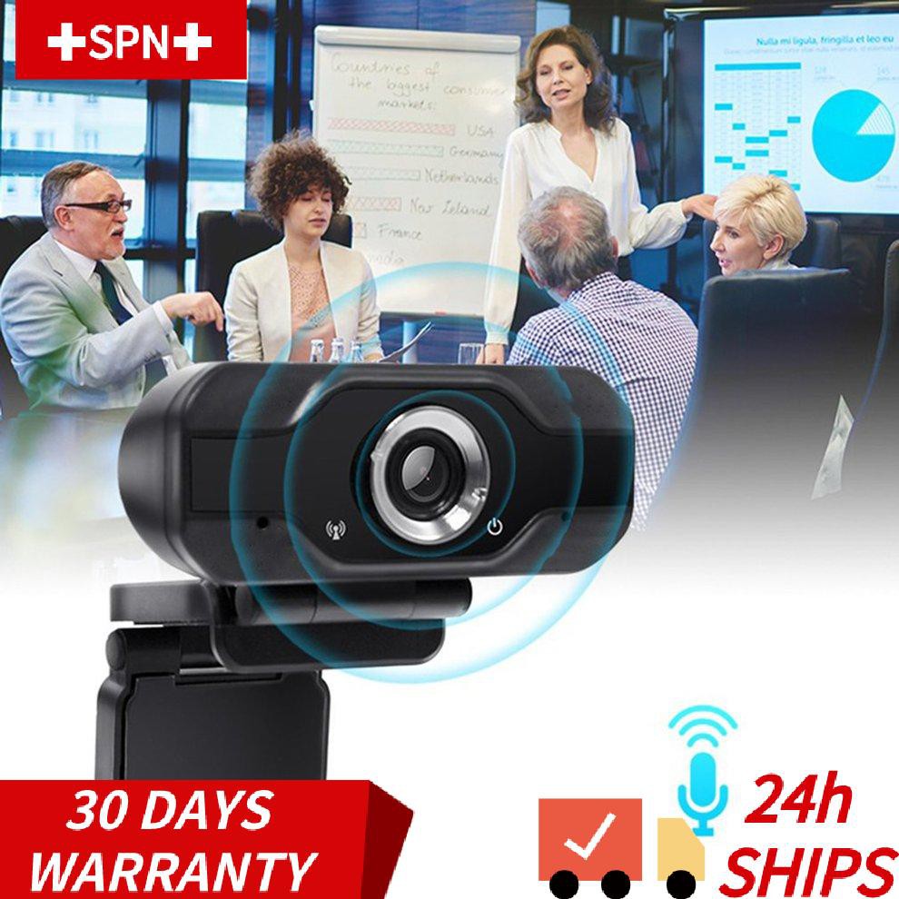 Webcam 1080p Hd Tự Cân Bằng Có Ống Kính Màu Trắng Kèm Micro Hỗ Trợ Giảng Dạy