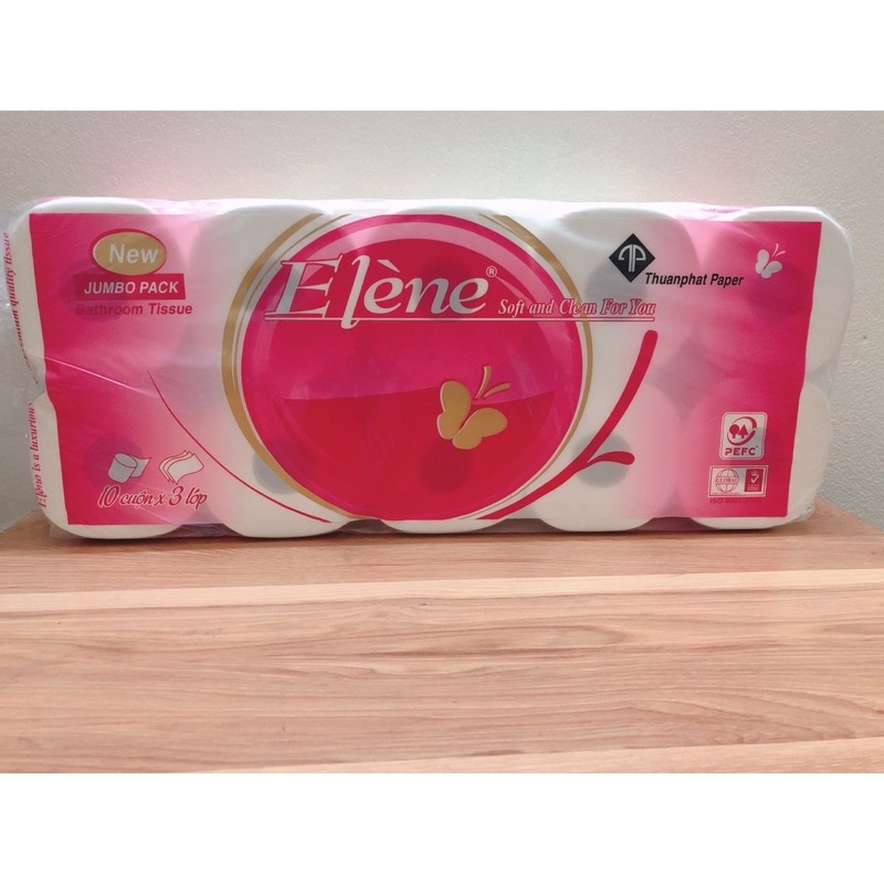 ComBo 2 Bịch Giấy Vệ Sinh Elene Một Bịch 10 Cuôn Có Lõi 3 Lớp