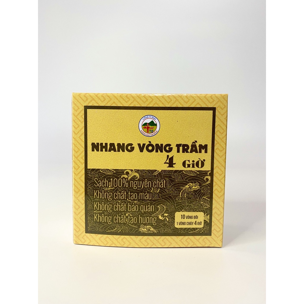 Nhang Vòng Trầm Hương Sạch 4 Giờ Hương Quế Trà Bồng ( Hộp 10 vòng đôi )