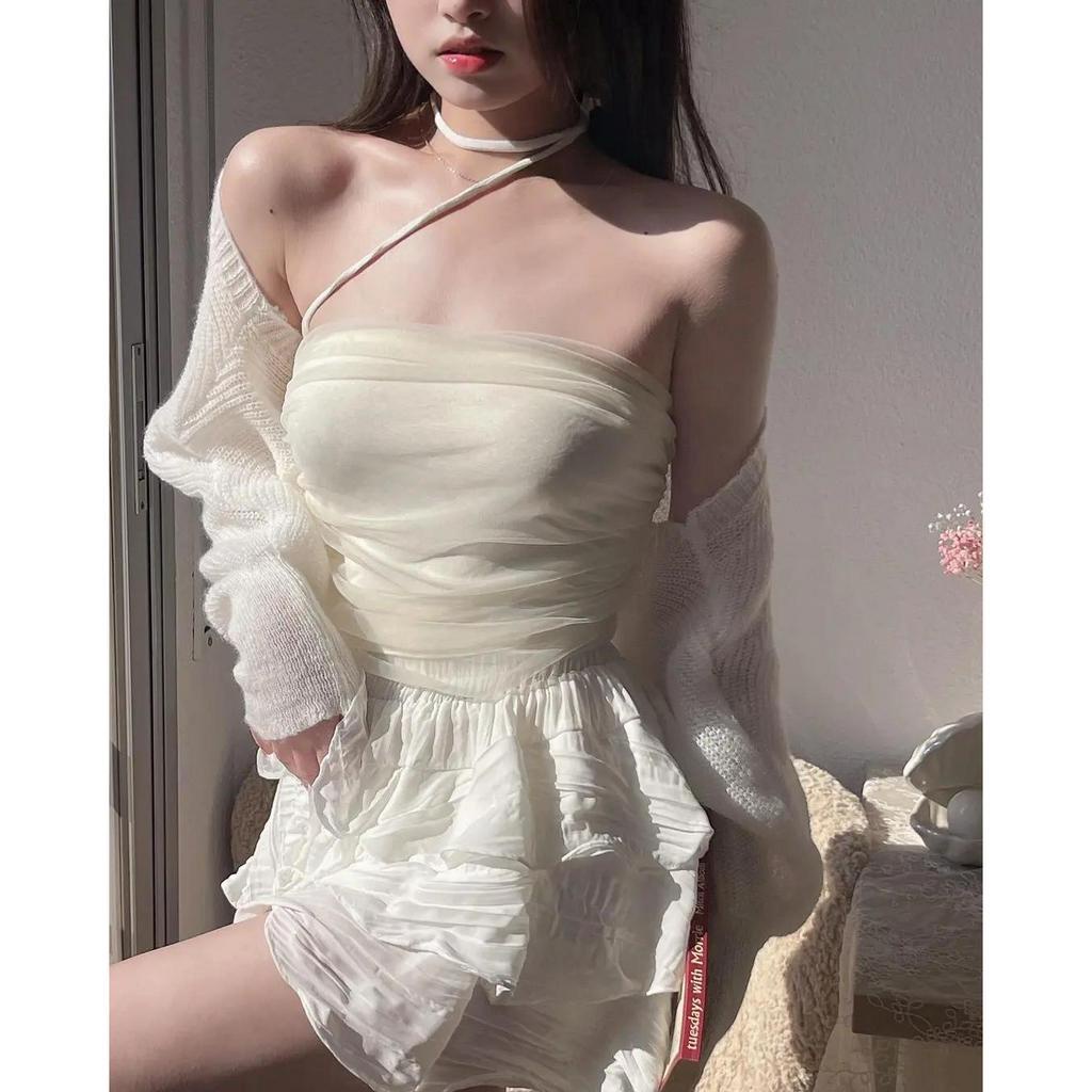 Áo len dệt kim chống nắng mùa hè áo khoác vest nhỏ