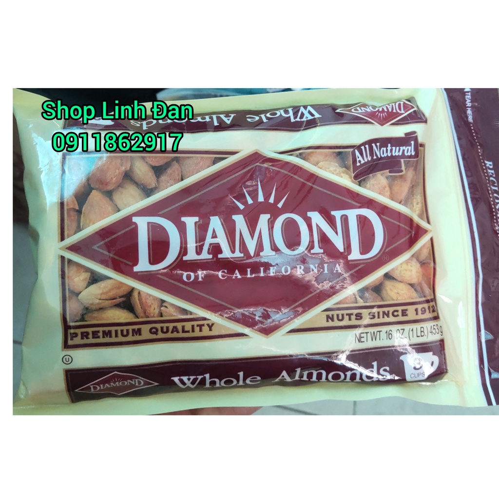 [date 2023] Hạt Hạnh Nhân Mỹ Diamond nguyên vỏ rang bơ 500gr Chuẩn Mỹ( giòn,ngon)
