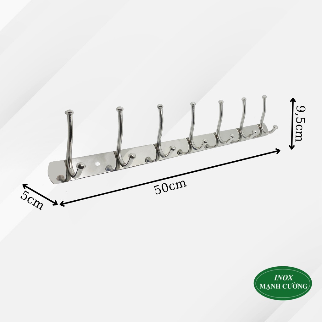 Móc treo quần áo gắn tường inox cao cấp - Móc treo đồ inox gắn tường - Móc 7 bi đôi