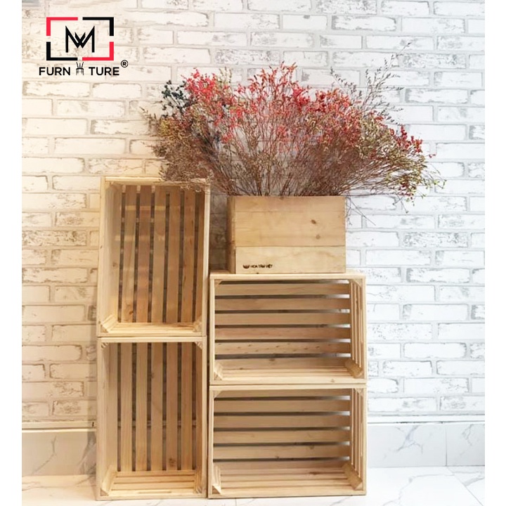 Thùng gỗ Pallet gỗ thông nhập khẩu nhiều kích thước MW FURNITURE - Nội thất trang trí