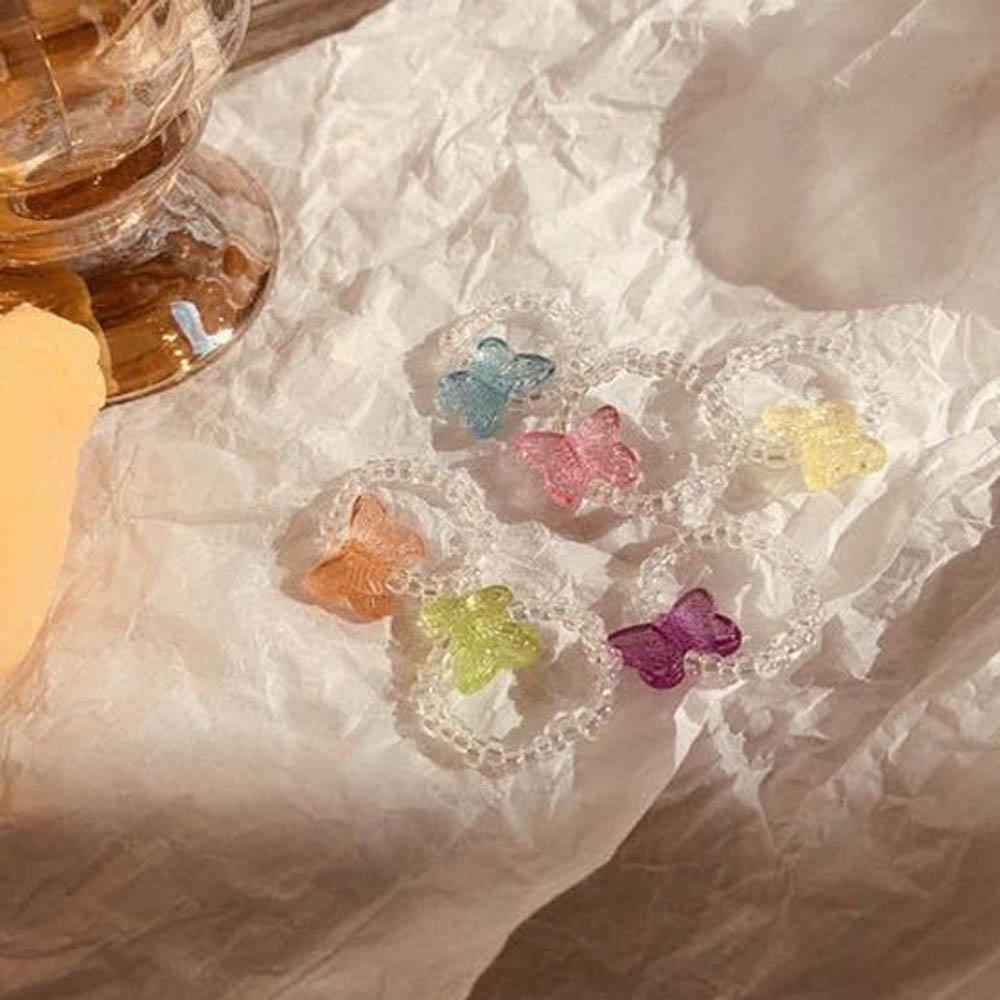 1 Nhẫn Acrylic Trong Suốt Hình Bướm Handmade Thời Trang Cho Nữ