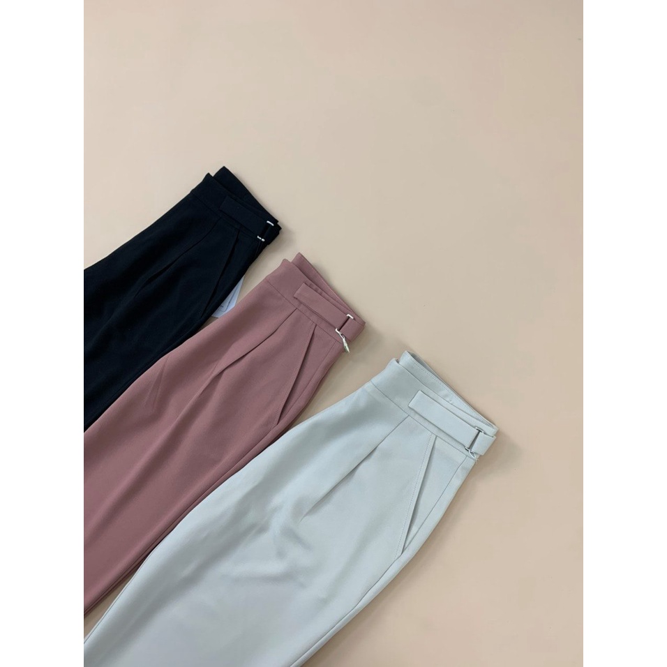 HÀNG HOT Quần tây đen công sở nữ dài mặc đi làm học cạp lưng cao - Dáng quần baggy vải công sở dày mềm phối áo sơ mi