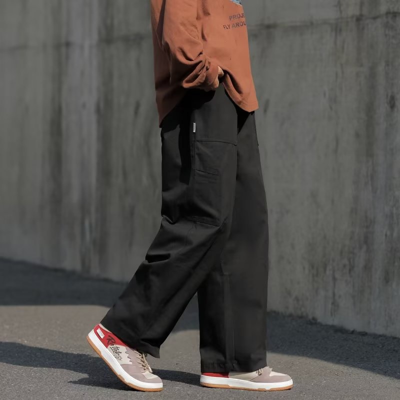 Quần ống rộng Dáng Suông Bằng Vải Cotton Dày Dặn Thời Trang Mùa Thu Kiểu Nhật Bản Hàng Mới Dành Cho Bạn Nam