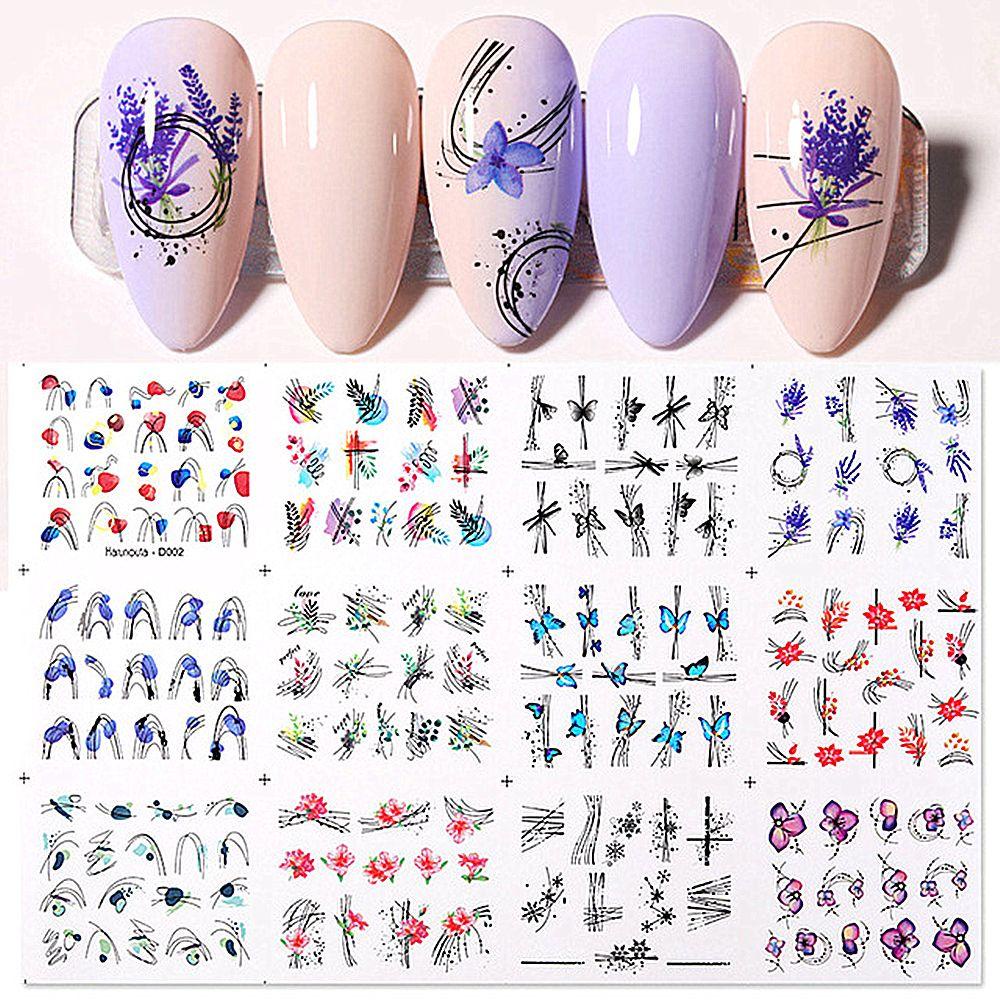 Set 12 Miếng Dán Trang Trí Móng Tay Nghệ Thuật