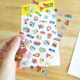 Set 2 Tờ Sticker Dán Trang Trí Điện Thoại/Sổ Tay Hình Các Thành Viên Bts Bt21
