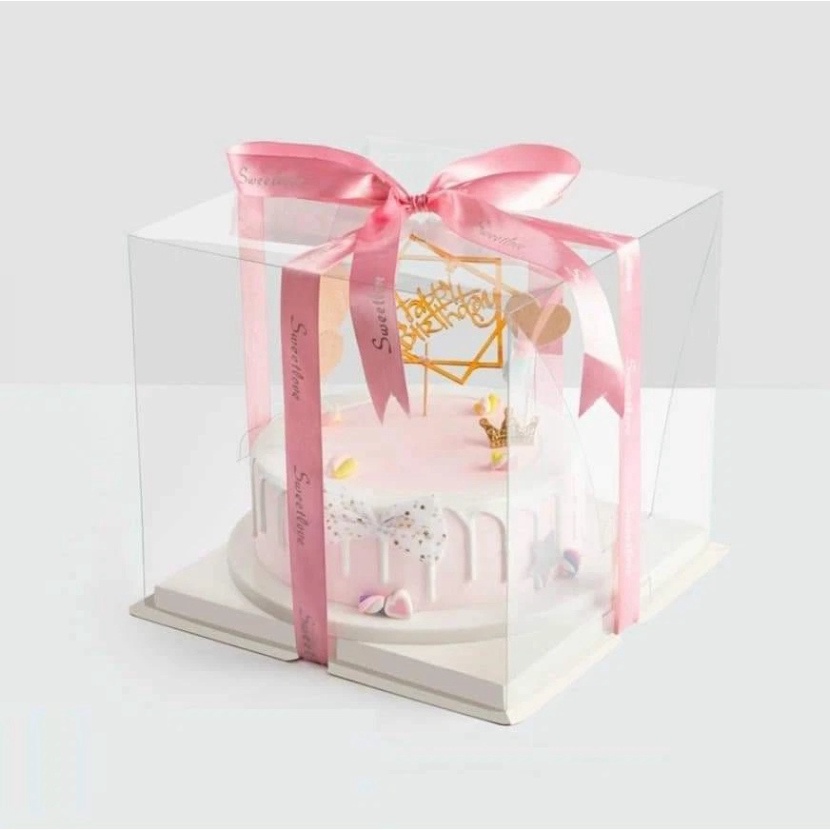 Đồ làm bánh kem  hộp đựng bánh mica trong suốt KHÔNG RUYBANG