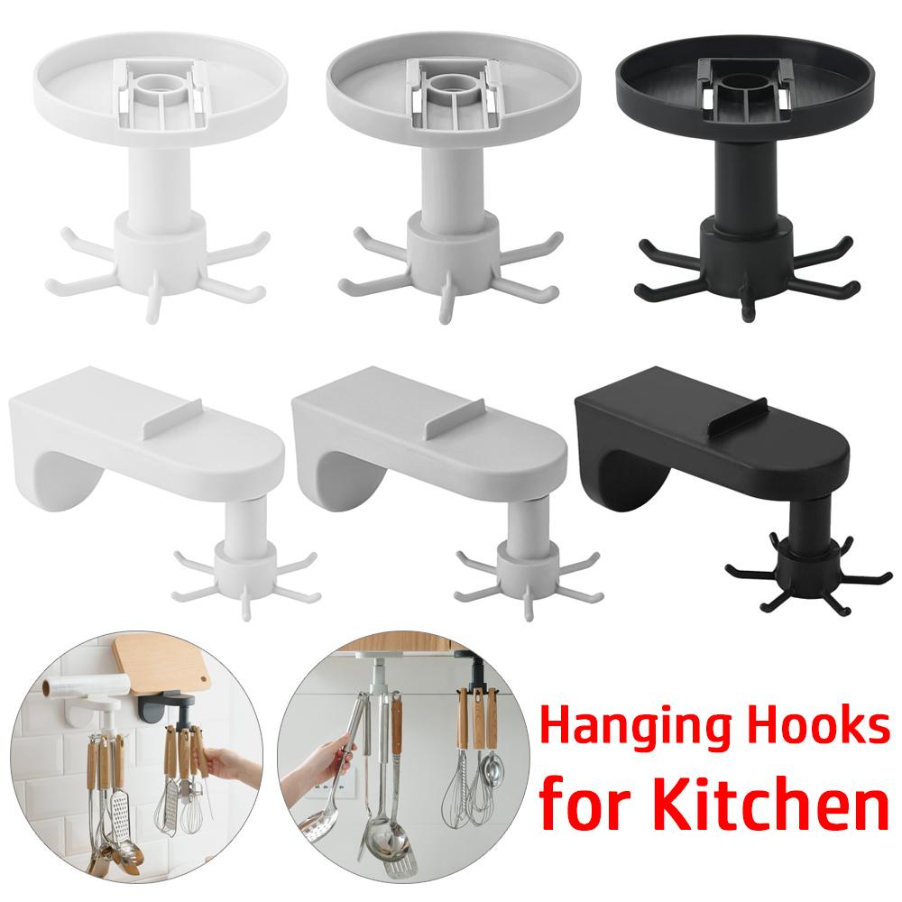 ⚝Hecceh⚝ Giá Đỡ Treo Muỗng Gắn Tường Tự Dính Có Thể Xoay 360 Độ Cho Nhà Bếp Phòng Tắm