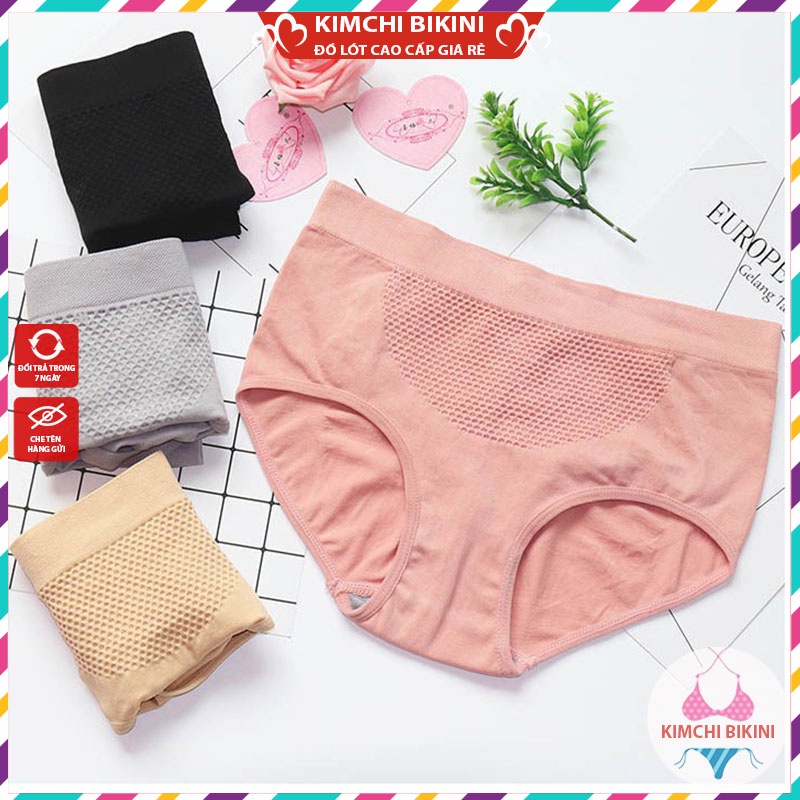 [Thanh Lý] Quần lót nữ cotton freesize cạp to co giãn 4 chiều ko túi zip cho 40-63kg Chip thông hơi kháng khuẩn QL002