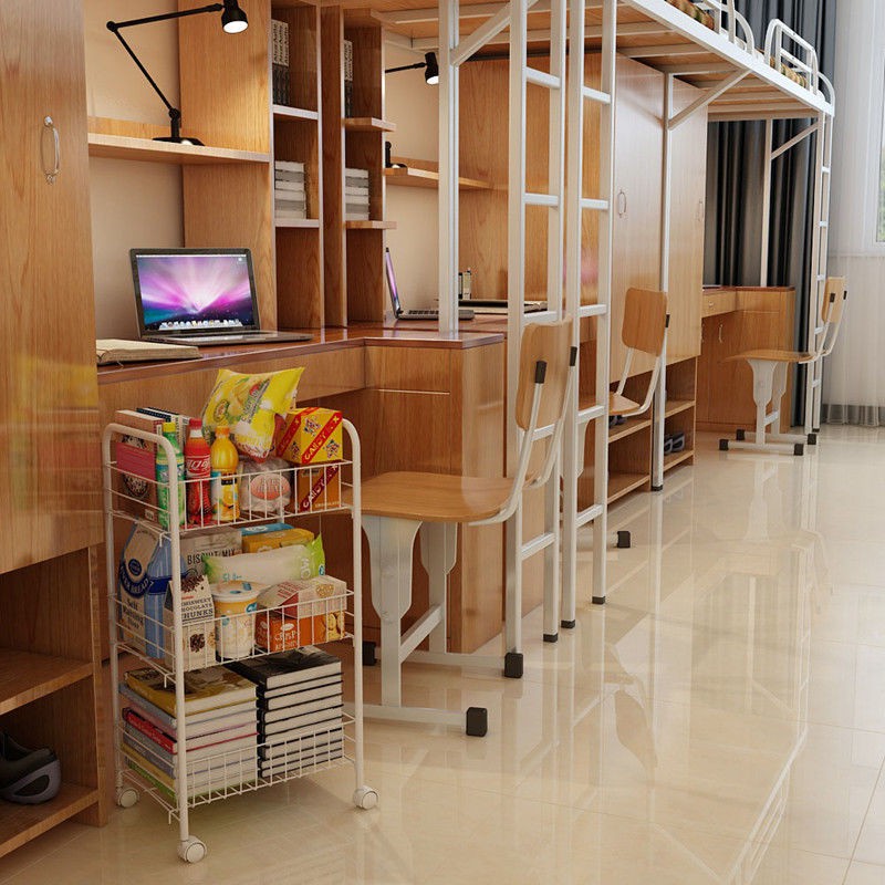 Giá xe đẩy nhỏ nhiều tầng có thể di chuyển trong nhà bếp giỏ rau quả phòng ngủ bàn ăn lưu trữ đồ tạo tác
